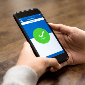 Smartfon z ekranem potwierdzenia